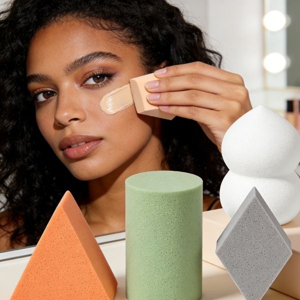 Éponges de maquillage conçues avec précision pour des performances constantes et une production à grande échelle de marques privées. Formes, densités et matériaux personnalisés disponibles.
