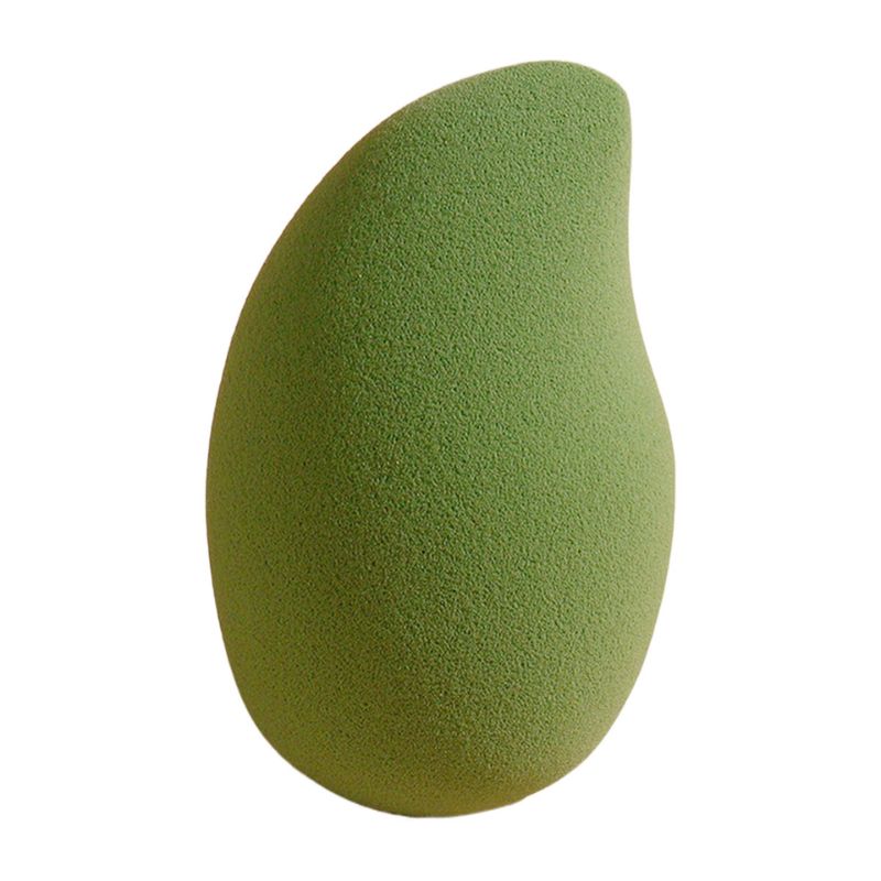 Éponge en forme de mangue verte fraîche en forme de larme offre une silhouette organique unique pour une application de maquillage sans couture. Moelleuse, non absorbante et écologique. Commandes en gros acceptées auprès d'un fabricant d'éponges cosmétiques certifié ISO.