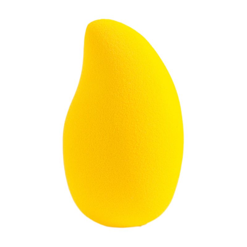 Éponge de maquillage jaune mangue vibrante, en forme de mangue avec des courbes ergonomiques et une coupe angulaire pour un mélange précis. Fabriquée en mousse sans latex, à haute résilience. Fournie par une usine professionnelle d'éponges cosmétiques pour des marques de beauté mondiales.